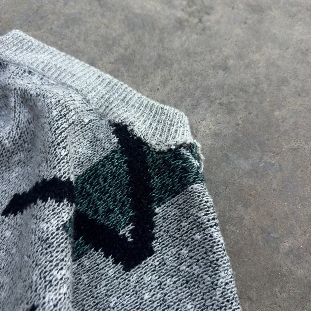 Vintage 90s Cellini Collection Geometric Abstract Sweater Grey Large (L2)